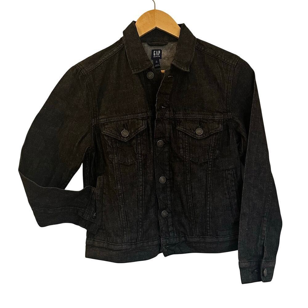 NEW Gap Gender Neutral Black Denim Jacket sz XL (12) Kids Denim Jacket
